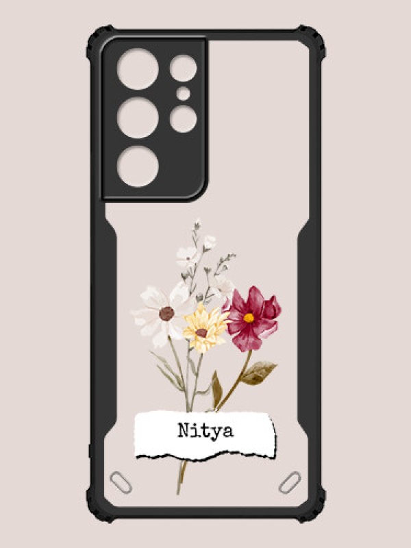Custom Galaxy S21 Ultra Custom Hybrid Mobile Phone Case With Beautiful Flowers Design