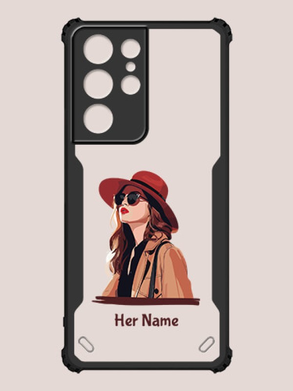 Custom Galaxy S21 Ultra Custom Hybrid Mobile Phone Case With Independent Woman Design