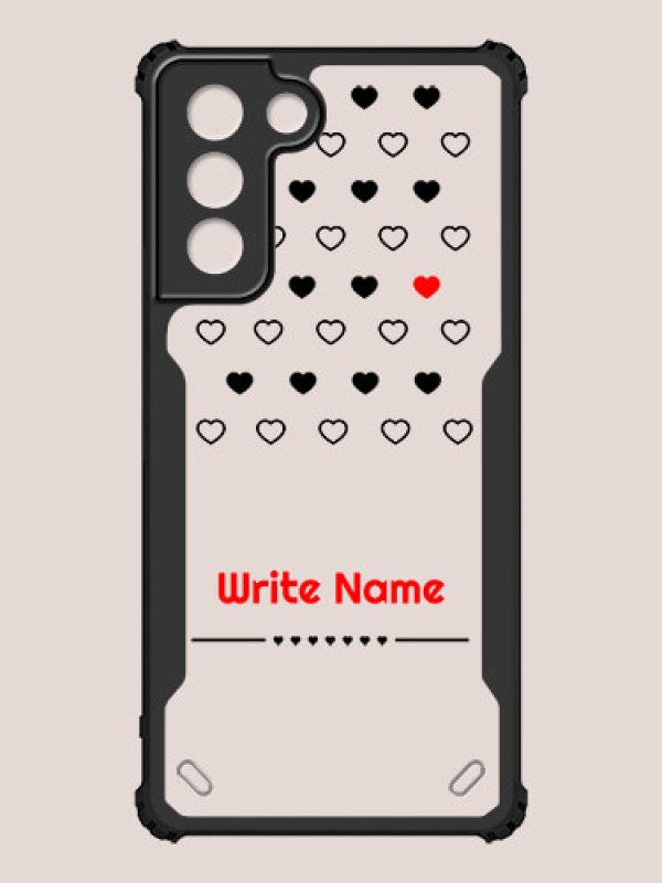 Custom Galaxy S21 Custom Hybrid Mobile Phone Case With Heart Themed Design