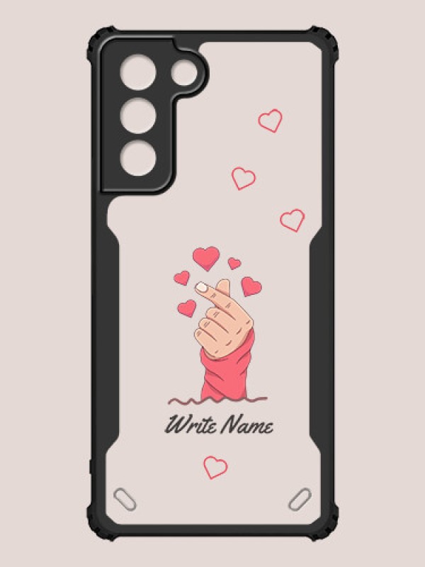 Custom Galaxy S21 Custom Hybrid Mobile Phone Case With Lovely Floating Hearts Design