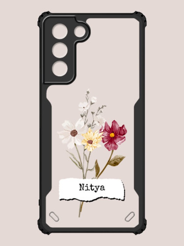 Custom Galaxy S21 Custom Hybrid Mobile Phone Case With Beautiful Flowers Design