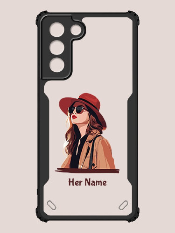 Custom Galaxy S21 Custom Hybrid Mobile Phone Case With Independent Woman Design