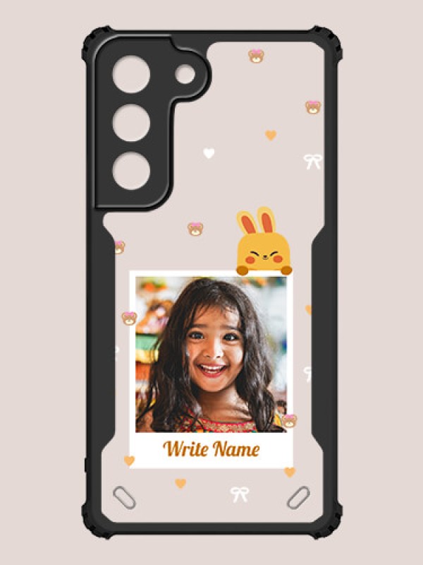 Custom Galaxy S22 5G Custom Hybrid Mobile Phone Case With Cute Yellow Mouse Themed Polaroid Picture Style Design
