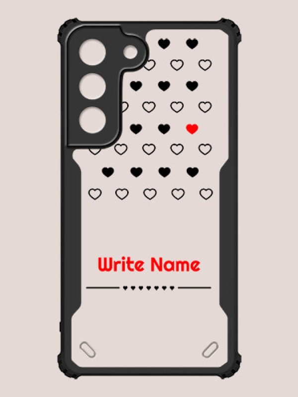 Custom Galaxy S22 5G Custom Hybrid Mobile Phone Case With Heart Themed Design