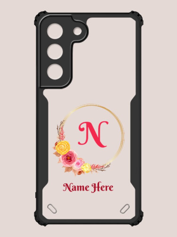 Custom Galaxy S22 5G Custom Hybrid Mobile Phone Case With Wreath Themed Design