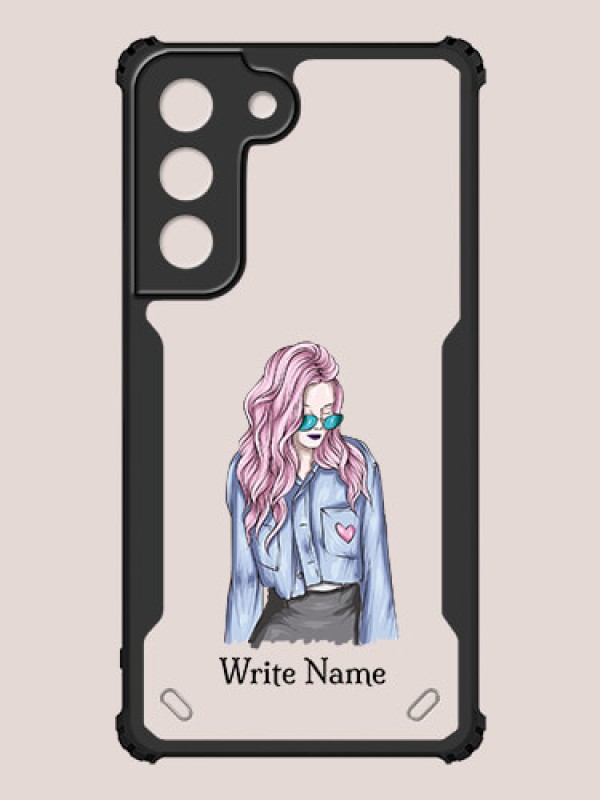 Custom Galaxy S22 5G Custom Hybrid Mobile Phone Case With Cool Girl Design