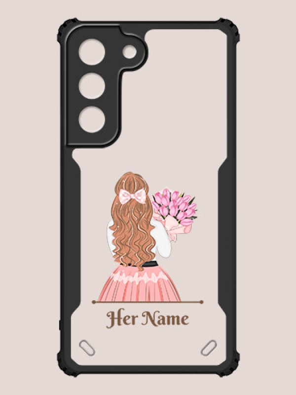 Custom Galaxy S22 5G Custom Hybrid Mobile Phone Case With Beautiful Woman Design