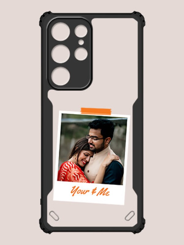 Custom Galaxy S22 Ultra 5G Custom Hybrid Mobile Phone Case With You and Me Themed Polaroid Picture Style Design