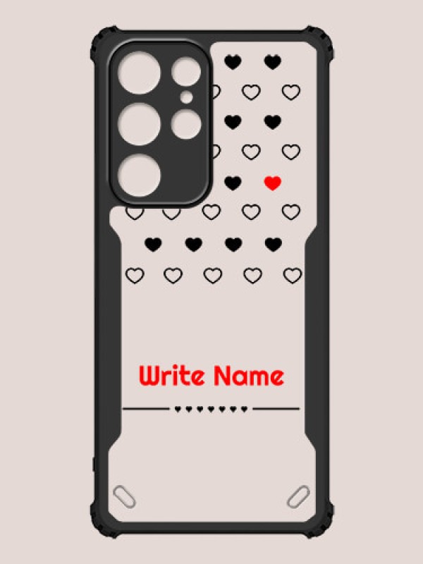 Custom Galaxy S22 Ultra 5G Custom Hybrid Mobile Phone Case With Heart Themed Design