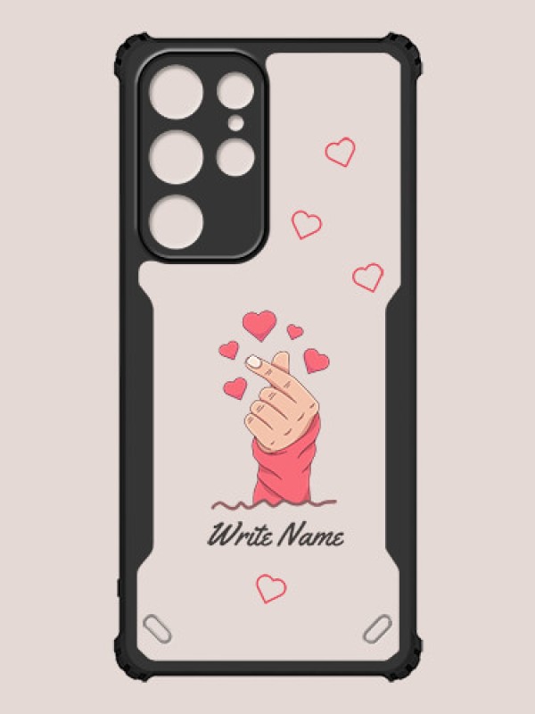 Custom Galaxy S22 Ultra 5G Custom Hybrid Mobile Phone Case With Lovely Floating Hearts Design