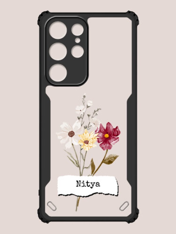 Custom Galaxy S22 Ultra 5G Custom Hybrid Mobile Phone Case With Beautiful Flowers Design