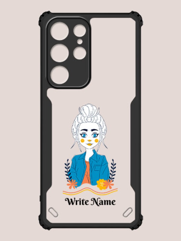 Custom Galaxy S22 Ultra 5G Custom Hybrid Mobile Phone Case With Cute Cartoon Girl Design
