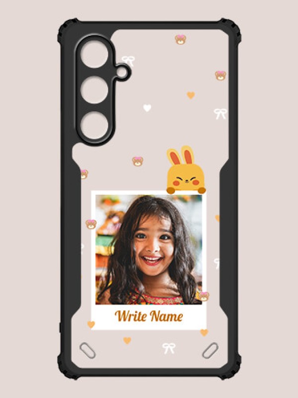 Custom Galaxy S23 FE 5G Custom Hybrid Mobile Phone Case With Cute Yellow Mouse Themed Polaroid Picture Style Design