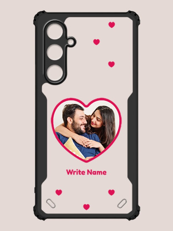 Custom Galaxy S23 FE 5G Custom Hybrid Mobile Phone Case With Floating Hearts Themed Couple Design