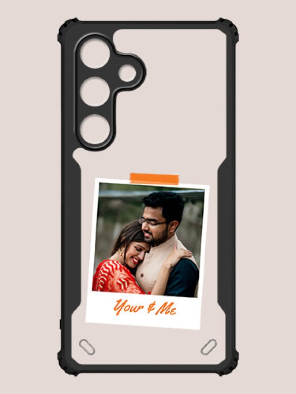 Custom Galaxy S24 5G Custom Hybrid Mobile Phone Case With You and Me Themed Polaroid Picture Style Design