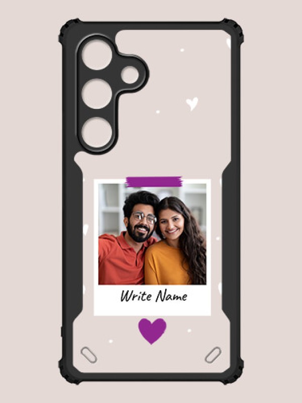 Custom Galaxy S24 5G Custom Hybrid Mobile Phone Case With Couple Themed Polaroid Picture Style Design