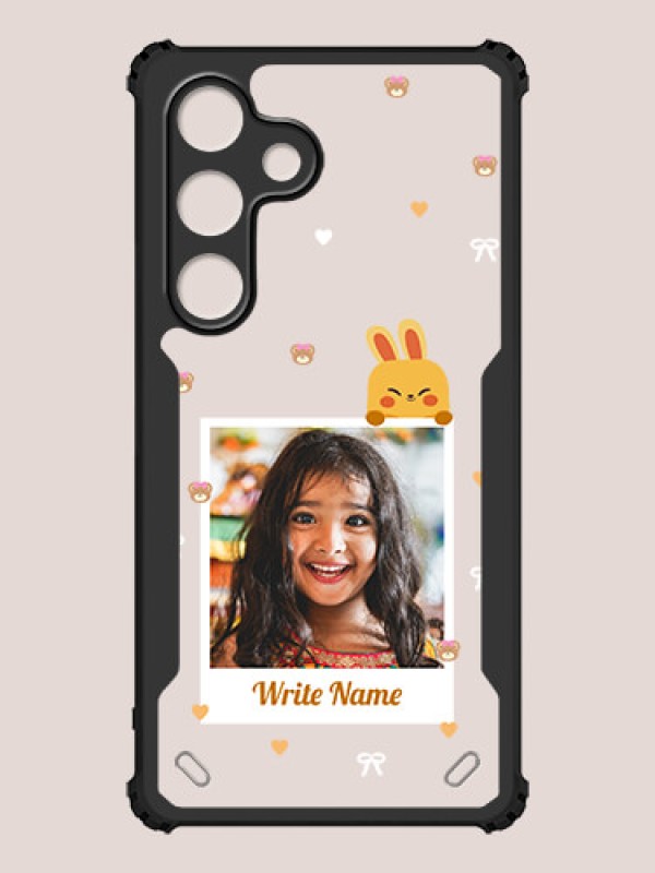Custom Galaxy S24 5G Custom Hybrid Mobile Phone Case With Cute Yellow Mouse Themed Polaroid Picture Style Design