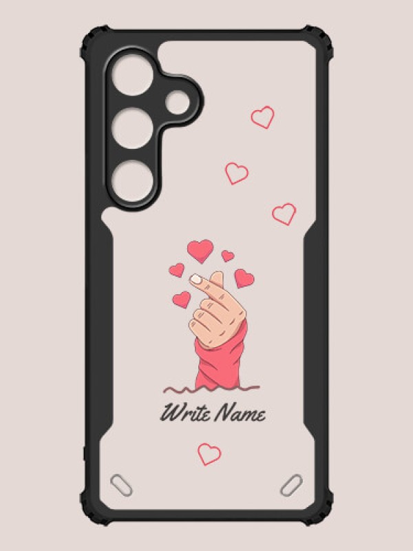 Custom Galaxy S24 5G Custom Hybrid Mobile Phone Case With Lovely Floating Hearts Design