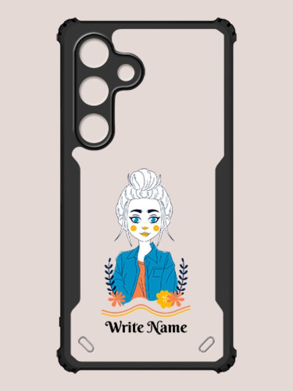 Custom Galaxy S24 5G Custom Hybrid Mobile Phone Case With Cute Cartoon Girl Design