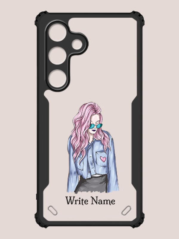 Custom Galaxy S24 5G Custom Hybrid Mobile Phone Case With Cool Girl Design