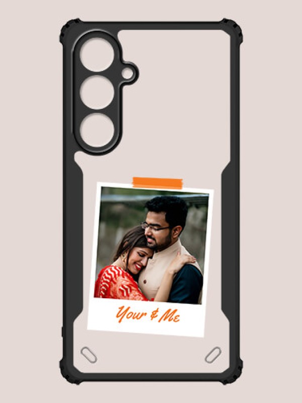Custom Galaxy S24 FE 5G Custom Hybrid Mobile Phone Case With You and Me Themed Polaroid Picture Style Design