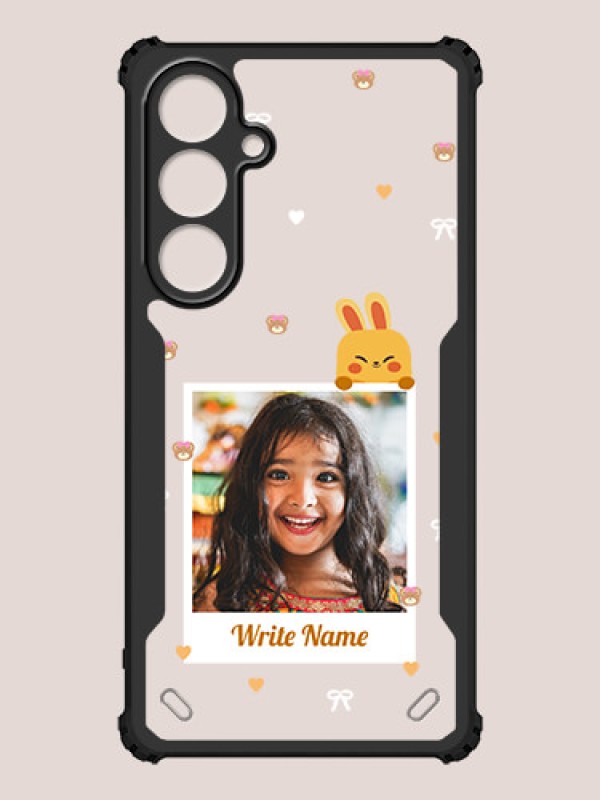 Custom Galaxy S24 FE 5G Custom Hybrid Mobile Phone Case With Cute Yellow Mouse Themed Polaroid Picture Style Design