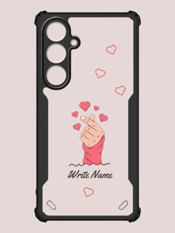 Custom Galaxy S24 FE 5G Custom Hybrid Mobile Phone Case With Lovely Floating Hearts Design