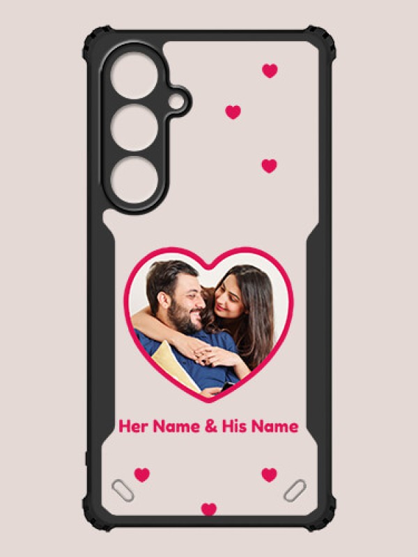 Custom Galaxy S24 FE 5G Custom Hybrid Mobile Phone Case With Floating Hearts Themed Couple Design