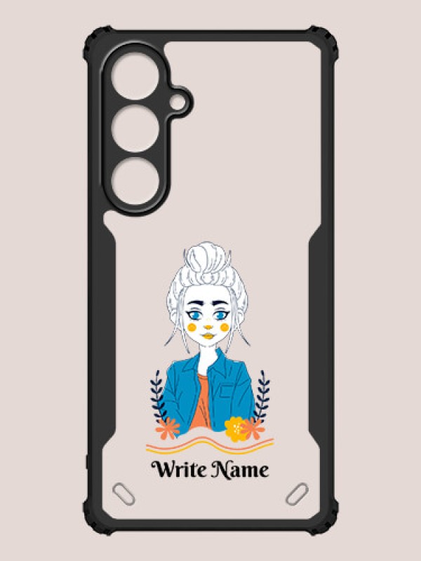 Custom Galaxy S24 FE 5G Custom Hybrid Mobile Phone Case With Cute Cartoon Girl Design