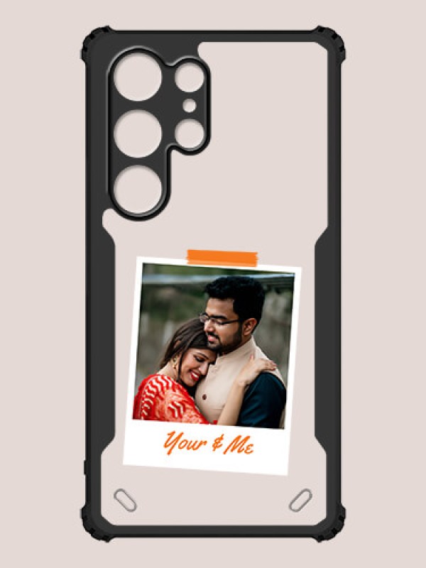 Custom Galaxy S24 Ultra 5G Custom Hybrid Mobile Phone Case With You and Me Themed Polaroid Picture Style Design