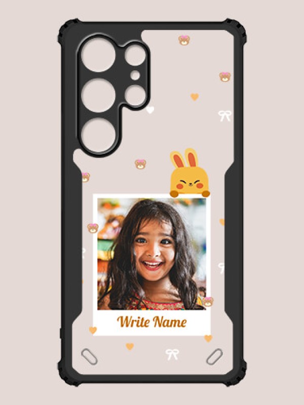 Custom Galaxy S24 Ultra 5G Custom Hybrid Mobile Phone Case With Cute Yellow Mouse Themed Polaroid Picture Style Design