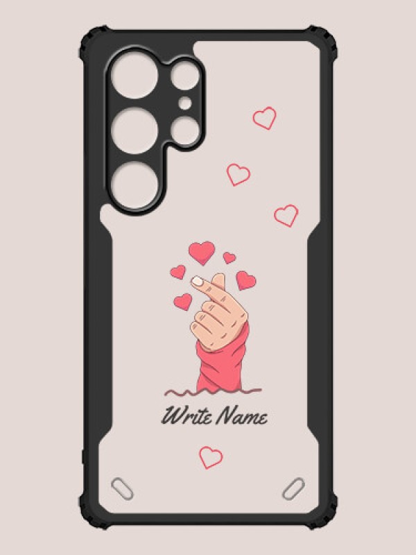 Custom Galaxy S24 Ultra 5G Custom Hybrid Mobile Phone Case With Lovely Floating Hearts Design