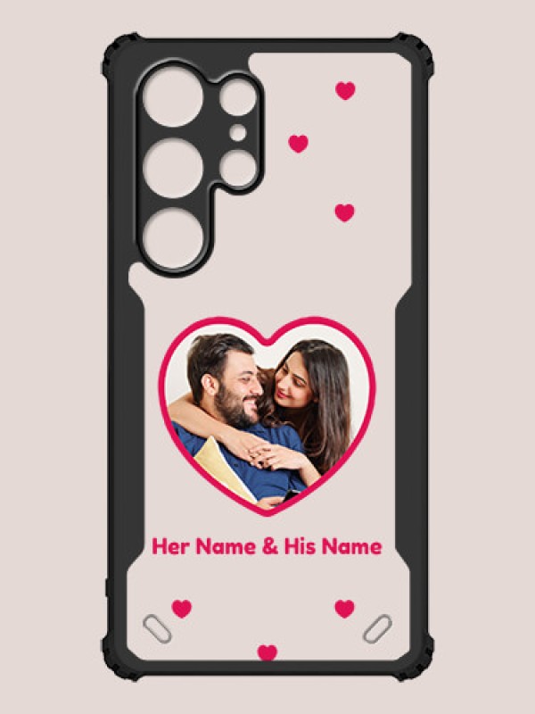 Custom Galaxy S24 Ultra 5G Custom Hybrid Mobile Phone Case With Floating Hearts Themed Couple Design