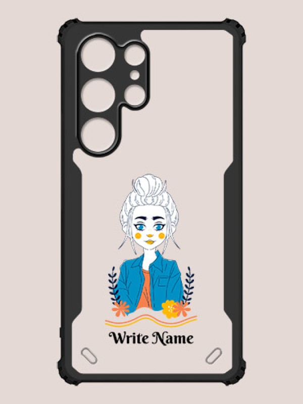 Custom Galaxy S24 Ultra 5G Custom Hybrid Mobile Phone Case With Cute Cartoon Girl Design