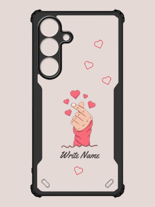 Custom Galaxy S25 5G Custom Hybrid Mobile Phone Case With Lovely Floating Hearts Design