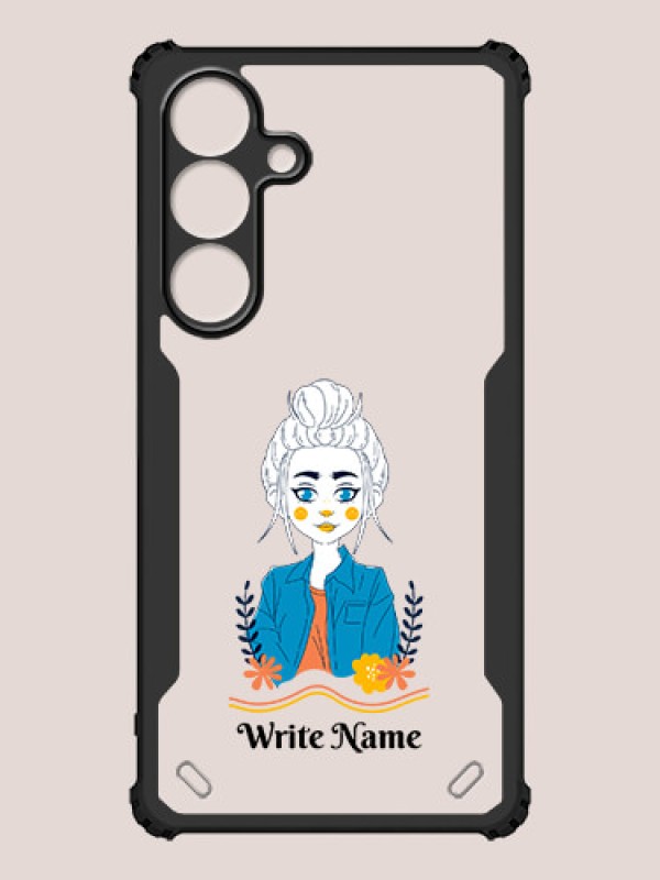 Custom Galaxy S25 5G Custom Hybrid Mobile Phone Case With Cute Cartoon Girl Design