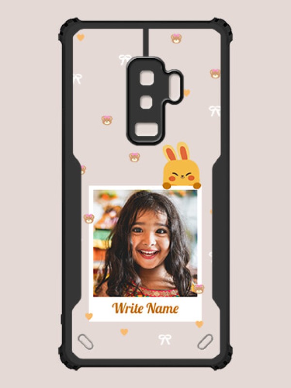 Custom Galaxy S9 Plus Custom Hybrid Mobile Phone Case With Cute Yellow Mouse Themed Polaroid Picture Style Design
