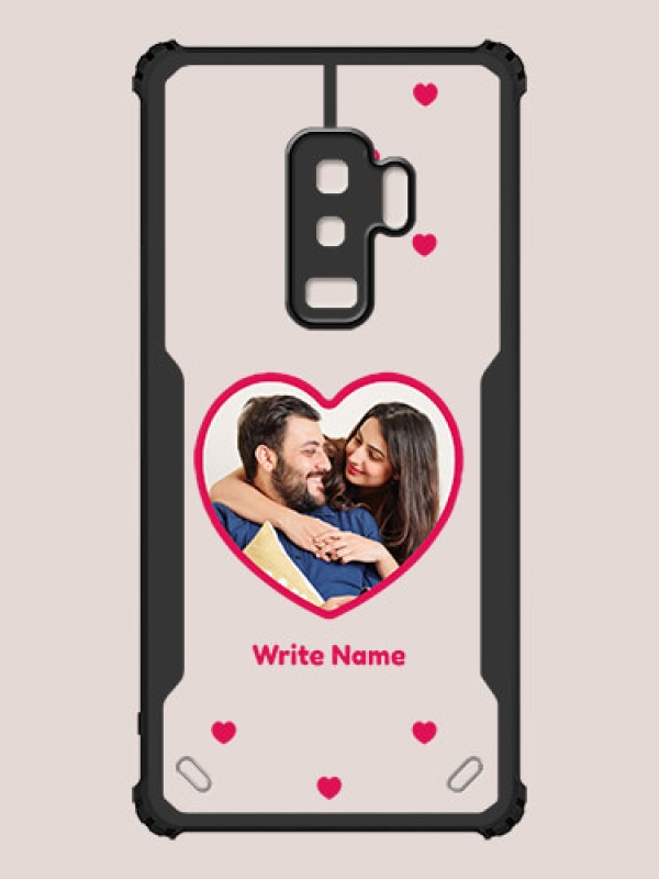 Custom Galaxy S9 Plus Custom Hybrid Mobile Phone Case With Floating Hearts Themed Couple Design