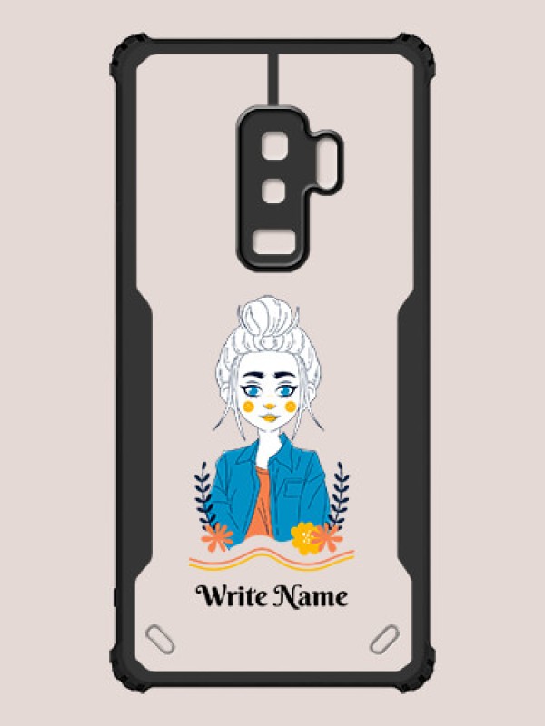 Custom Galaxy S9 Plus Custom Hybrid Mobile Phone Case With Cute Cartoon Girl Design