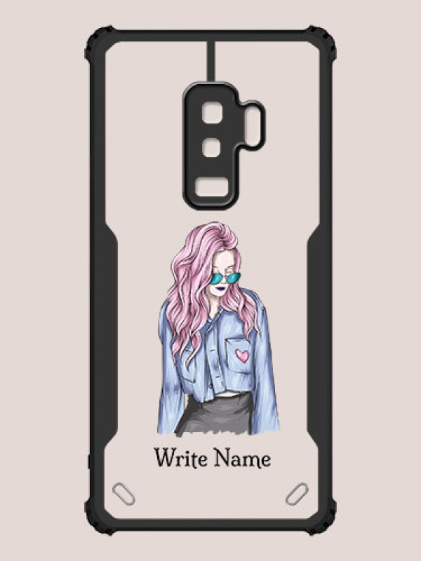 Custom Galaxy S9 Plus Custom Hybrid Mobile Phone Case With Cool Girl Design