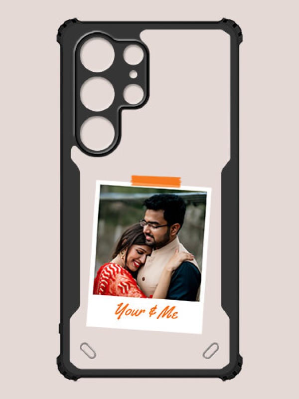 Custom Galaxy S25 Ultra 5G Custom Hybrid Mobile Phone Case With You and Me Themed Polaroid Picture Style Design