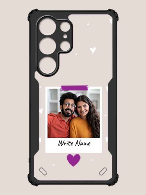 Custom Galaxy S25 Ultra 5G Custom Hybrid Mobile Phone Case With Couple Themed Polaroid Picture Style Design