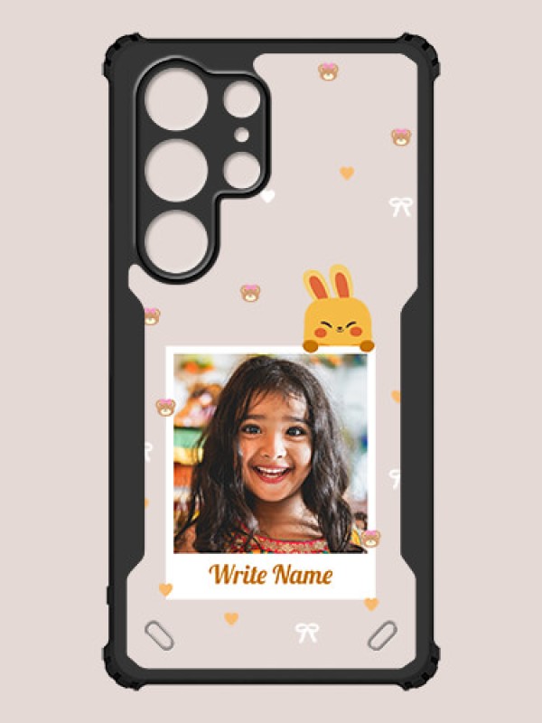 Custom Galaxy S25 Ultra 5G Custom Hybrid Mobile Phone Case With Cute Yellow Mouse Themed Polaroid Picture Style Design