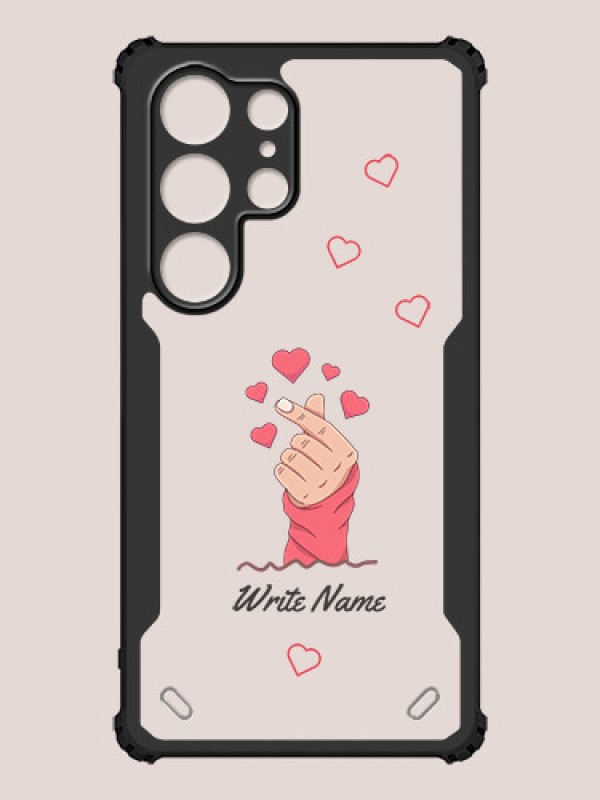 Custom Galaxy S25 Ultra 5G Custom Hybrid Mobile Phone Case With Lovely Floating Hearts Design