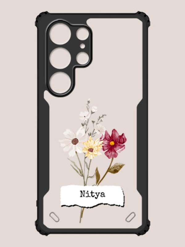 Custom Galaxy S25 Ultra 5G Custom Hybrid Mobile Phone Case With Beautiful Flowers Design