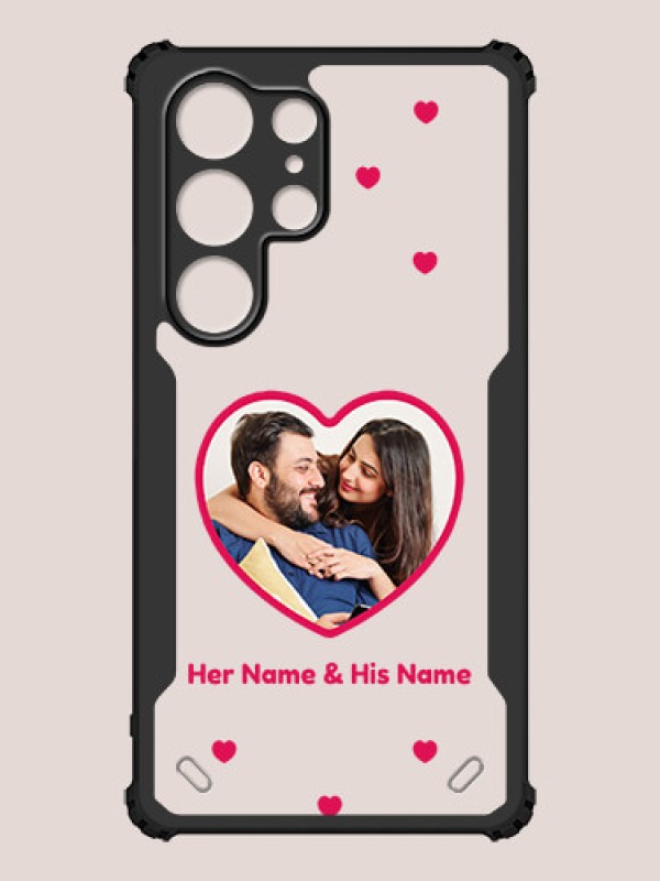 Custom Galaxy S25 Ultra 5G Custom Hybrid Mobile Phone Case With Floating Hearts Themed Couple Design