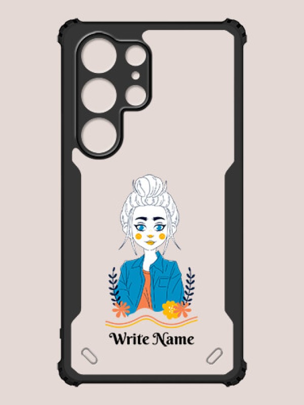 Custom Galaxy S25 Ultra 5G Custom Hybrid Mobile Phone Case With Cute Cartoon Girl Design