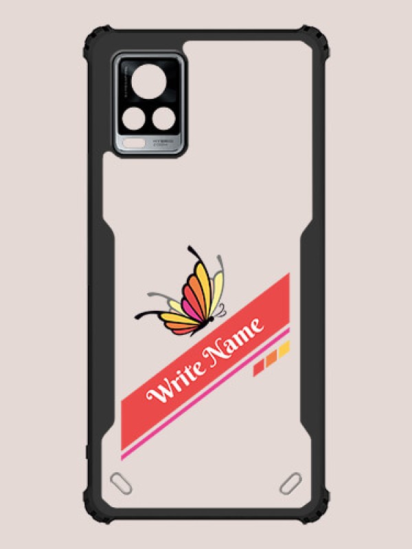 Custom Vivo V20 Pro Custom Hybrid Mobile Phone Case With Colorful Butterfly Design