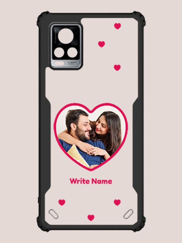 Custom Vivo V20 Pro Custom Hybrid Mobile Phone Case With Floating Hearts Themed Couple Design