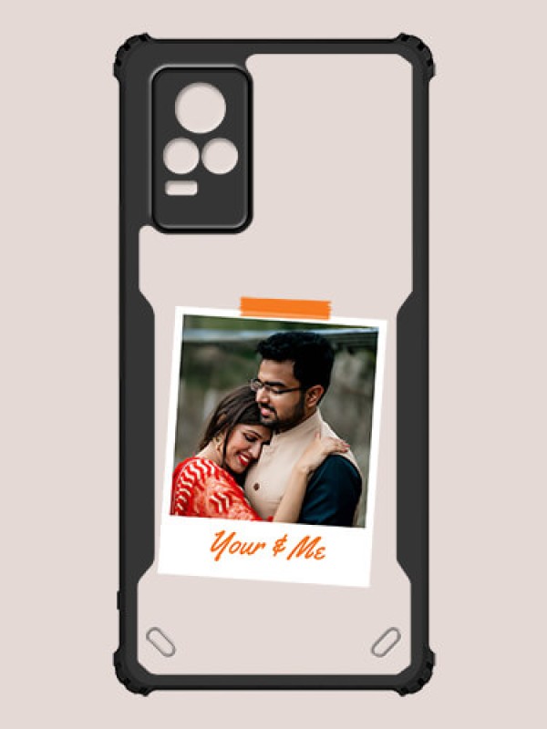 Custom Vivo V21e Custom Hybrid Mobile Phone Case With You and Me Themed Polaroid Picture Style Design